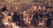 George Elgar Hicks Billingsgate Fish Market oil